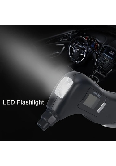 Boatshop1 Siyah 150 Psı Dijital Lastik Basınc Olcer 5li Acil Durum Arac Seti Guvenlik Cekici Emniyet Kemeri Kesici Araba Kamyon Bisiklet