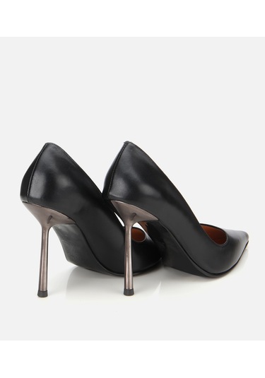 Hotiç Kadın Deri Siyah Metal Detaylı Yüksek Topuklu Stiletto 01ayh315230a100 01ayh315230a100 Siyah
