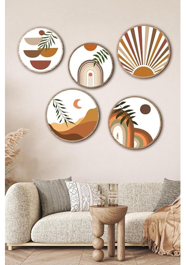 Notpa Dekorize Mdf 5 Parça Çerçeve Görünümlü Tablo Set 5001 50 X 70 Renkli