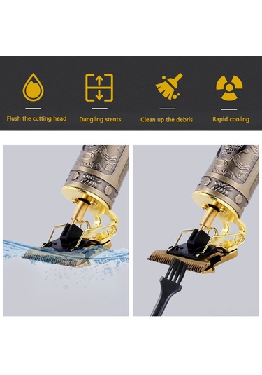 Xindoker Altın T9 Titanyum Şekilli Tıraş Makinesi - 0mm Ultra Kısa Diş Açısı, Usb Şarjlı, 3 Saat Kullanim Süresi, Profesyonel Ve Ev Kullanıma Uygun Altın