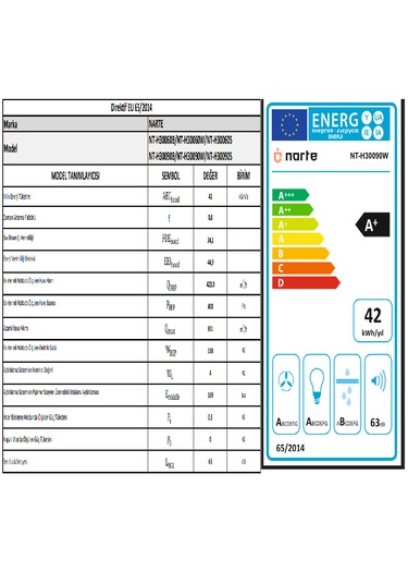 Narte NT-H30090W 90 CM Davlumbaz