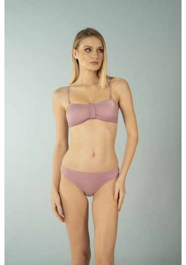 Estiva Luplu Straplez Bikini Takımı - Pudra Çok Renkli