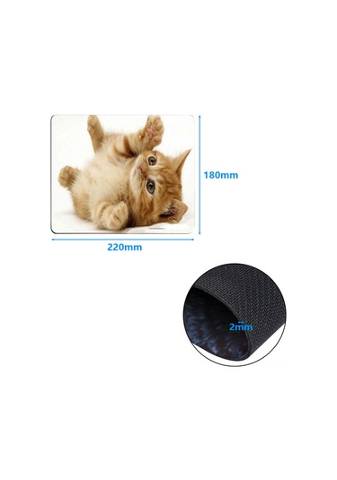 Wezone Kedi Desenli 180x220mm Kaymazsız Oyun Mouse Pad - Bilgisayar, Dizüstü Ve Macbook Uyumlu - Yumuşak Dokuma, Hassas Konumlandırma Diğer