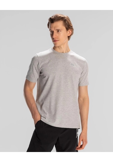Kappa Logo Serenity Erkek Gri Regular Fit Tişört Siyah