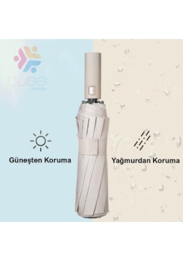 Bliss Umbrella 12 Telli Otomatik Şemsiye Krem