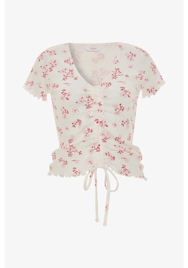 Penti Pembe Blossom Pointel Tişört Pijama Üstü