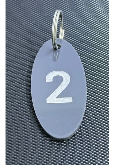 4'lü Antrasit Otel Bungalov Apart Yurt Tesis Oda Numaralı Anahtarlık Siyah