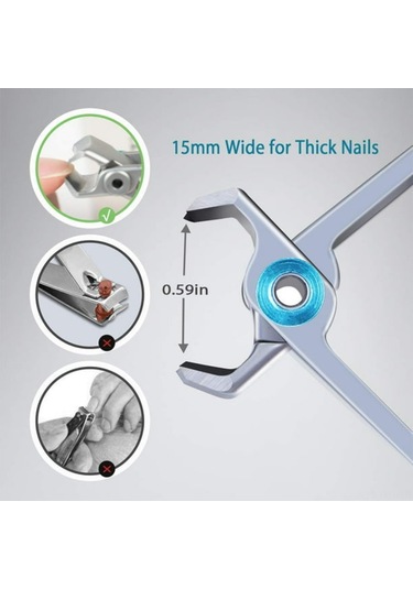 Hangfox Kalın Tırnaklar İçin Geniş Açılışlı Tırnak Kırıcı Seti - Çelik Bıçaklı, Ergonomik Tutamaklı Ve Paslanmaz Çelik Saklama Kutusu İle