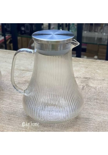 Acar Seramik Metal Kapaklı Cam Sürahi 1800 Ml