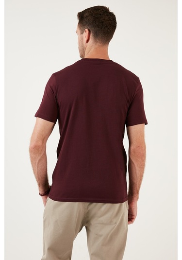 Buratti Pamuklu Regular Fit Bisiklet Yaka Basic Erkek T Shirt 59020201 Vişne