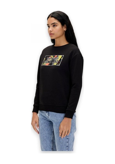 Bad Bear 24.04.12.002 Re-carina Crewneck Sweat Siyah Unisex Sweatshirt Siyah