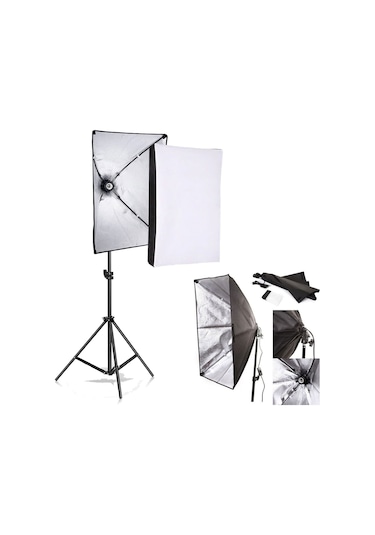 Deyatech 50 x 70 CM Video Işığı Softbox Seti + 1.8 M Işık Ayağı