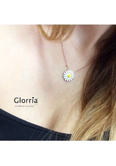Glorria Gümüş Papatya Kolye (381942827)