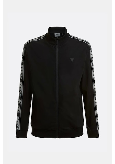 Guess Erkek Siyah Dik Yaka Zip Ceket