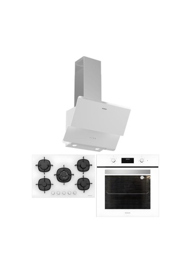 Silverline S2-BO6502W02 + CS5801E7W01 + 3490 Oslo Beyaz Ankastre Set