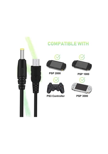 Prestigegoods Sony Psp 1000/2000/3000 İçin 2'li Taşınabilir Usb Veri & Şarj Kablosu Paketi