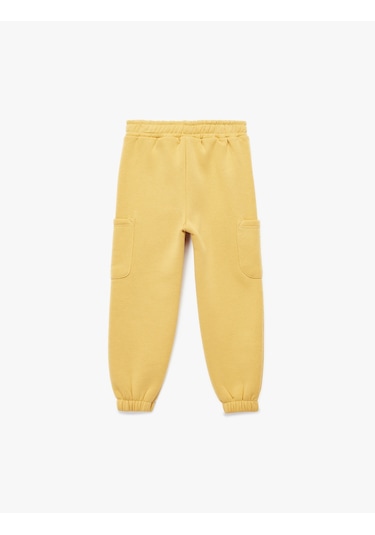 Koton Şardonlu Beli Lastikli Basic Jogger Eşofman Altı Hardal 6wmb40080tk
