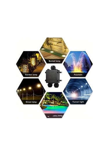 Fastbuy Tanoscco Parlak Metal Ve Plastik 3 Yollu 6 Pin M25 Dis Mekan Kutusu Siyah 14mm Kablo