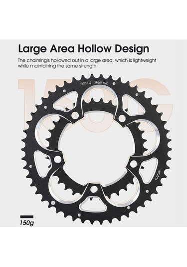Ebitda West Bıkıng 34-50t Yol Bisikleti Yarış Katlanır Zincir Tekerleği Siyah Siyah