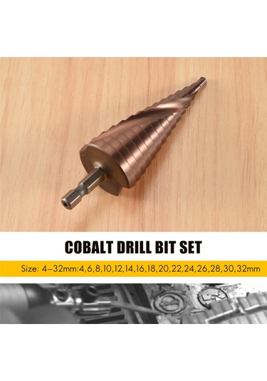 M35 Hss Co Kademeli Matkap Ucu Kobalt Konik Matkap Uçları 4-32mm Delik Testeresi Aracı