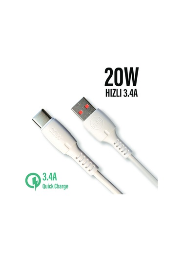 Hızlı Type C Şarj Kablosu 20w Hızlı 3.4a 1 Metre