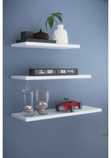 Dekorfim DF05102B 3'lü Dekoratif Raf Duvar Rafı