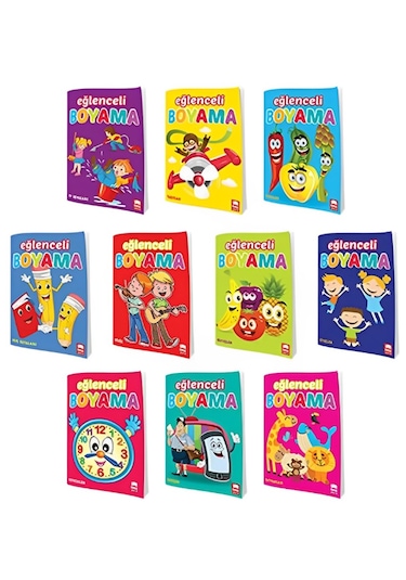 Eğlenceli Boyama Seti - 10 Kitap Takım- Ema Çocuk