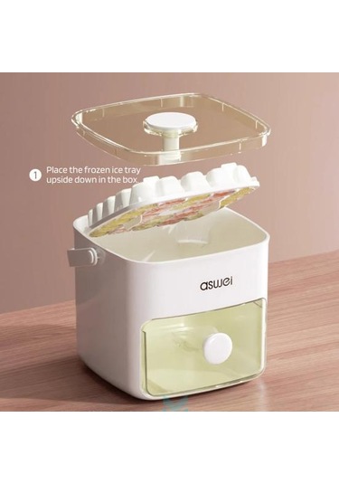 Kapaklı Buz Tepsisi Kutusu 48 Kaviteler Dondurucu İçin Buz Kalıbı Ev Mutfak Seyahat Restoran Parti İçin Hızlı Açılan Buz Yapıcı Beyaz