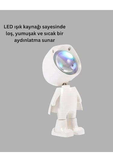 Dekoratif Gün Batımı Işığı - Astronot Figürlü Çok Renkli