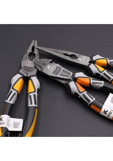 Tongxida Profesyonel Krom-vanadyum Tel Kesme Sıyırma Penessi - 3 Fonksiyonlu Elektrikçi Aleti Turuncu Turuncu