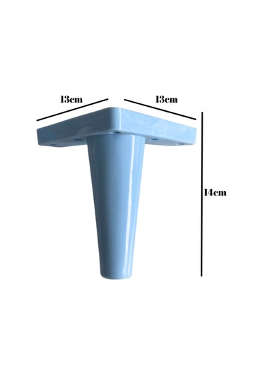Rüzgar Plastik 14cm Ayak Mobilya Masa Ve Dolap Ayağı 14cm Mavi 4 Adet Mavi
