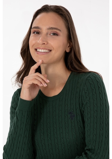 U.s. Polo Assn. Kadın Koyu Yeşil Kazak /triko 50313626-vr079 Koyu Yesıl