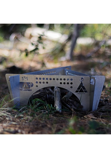 Kamp Ayısı Çelebi Bushcraft Jel Yakıtlı Osmanlı Ocağı Gri