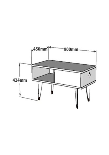 Delux Kapaklı Orta Sehpa Ceviz-beyaz Ceviz-beyaz