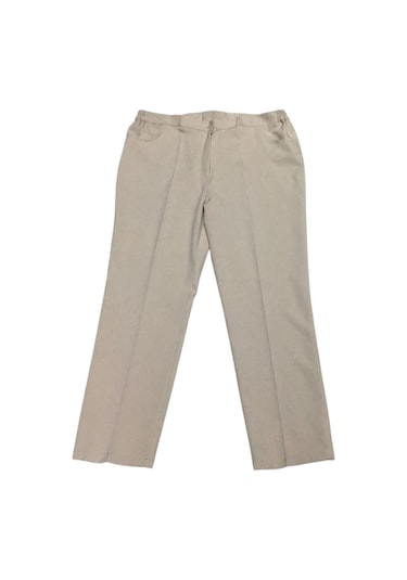 Ece Giyim Yanlardan Lastikli Büyük Beden Pantolon Plt98 Krem