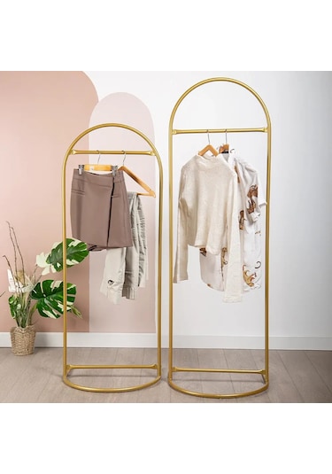 Eskimo İkili Gold Metal Ayaklı Askılık Gold