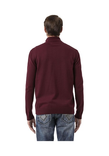 Cp282 Ultimate Zip Luxe Knit Men Sweater Bordo