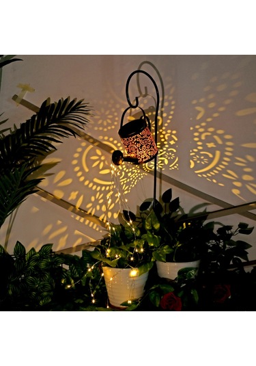 Homyl Led Sulama Teneke Işık Güneş Enerjili Açık Bahçe Bronz