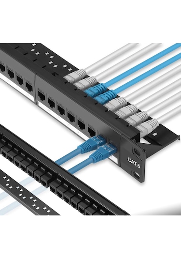 Cat6 Utp 24 Port Full Patch Panel Modüler Yapılı Network Sonlandırma Paneli