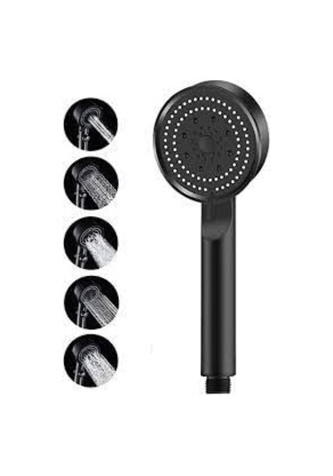 Qianfan Yapı 5 Fonksiyonlu Yüksek Basınçlı Duş Başlığı Mafsalı Siyah
