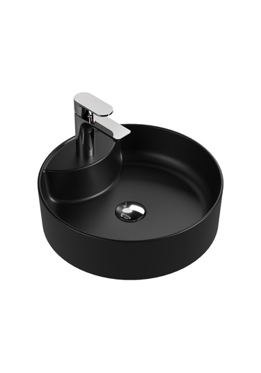 "bianzo" Tezgah Üstü Lavabo, Batarya Delikli, 42 Cm Mat Siyah