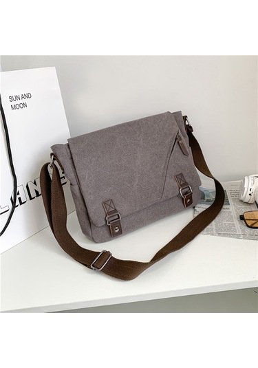 Moda Günlük Çok Amaçlı Kanvas Omuz Çantası Mh7022 Gri