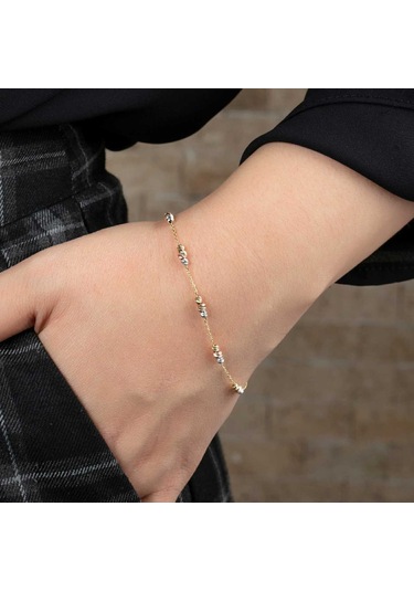 Dorika Bileklik Tek Sıra 3 Renk 1.25 Gram 14 Ayar Altın Sarı Altın