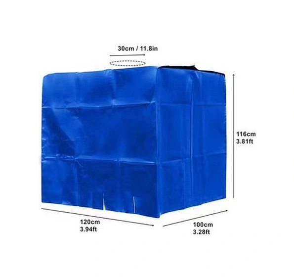 Kangvka 1000l Mavi Ibc Tank Kapak, Dış Mekan Kullanıma Uygun, Su Tankı İçin Su Geçirmez Toz Proof Isı Yalıtımlı Poliester Kapak