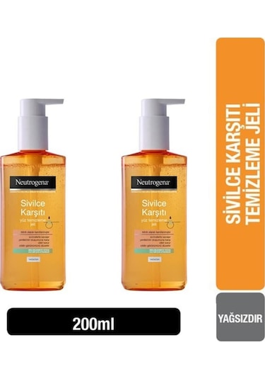 Neutrogena Sivilce Karşıtı Yüz Temizleme Jeli 2 x 200 ML
