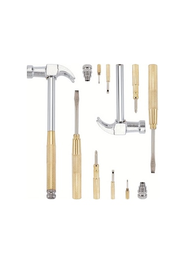 Willowhaven 5'li 1 Arada Mini Çekiç Tornavida Ceviz Kıracağı Ev Dıy Kamp Çok Amaçlı Çelik Başlı