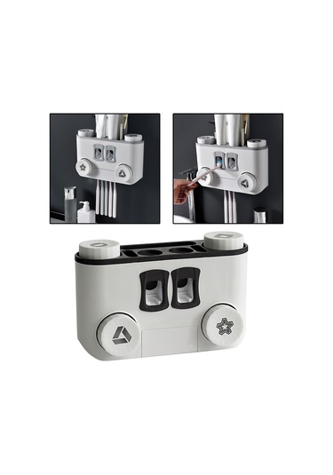 Suntek Tuvalet Banyo Ev Siyah Için Diş Fırçası Dispenseri Ve Diğer