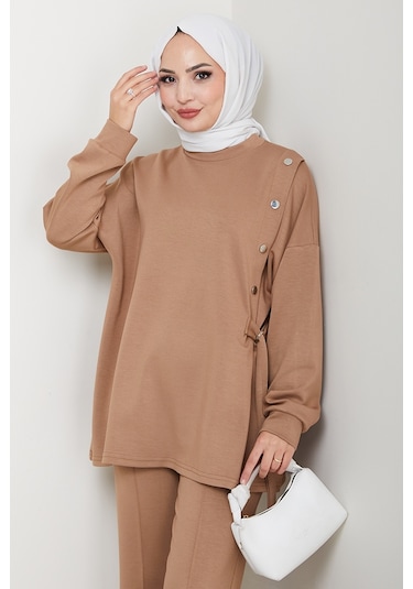 Çıtçıt Detaylı Oysho İkili Takım 1624 - Vizon Vizon