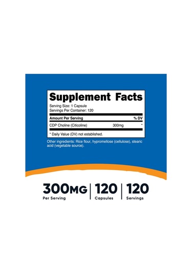 Nutricost Cdp Choline Citicoline 300mg, 120 Vegetarian Caps...