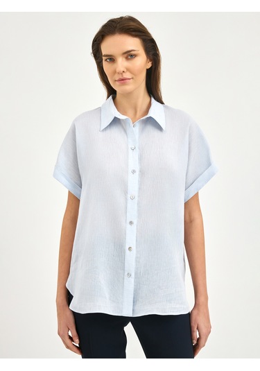 Karaca Kadın Comfort Fıt Gömlek-mavi 12.25s.04.029 Mavi